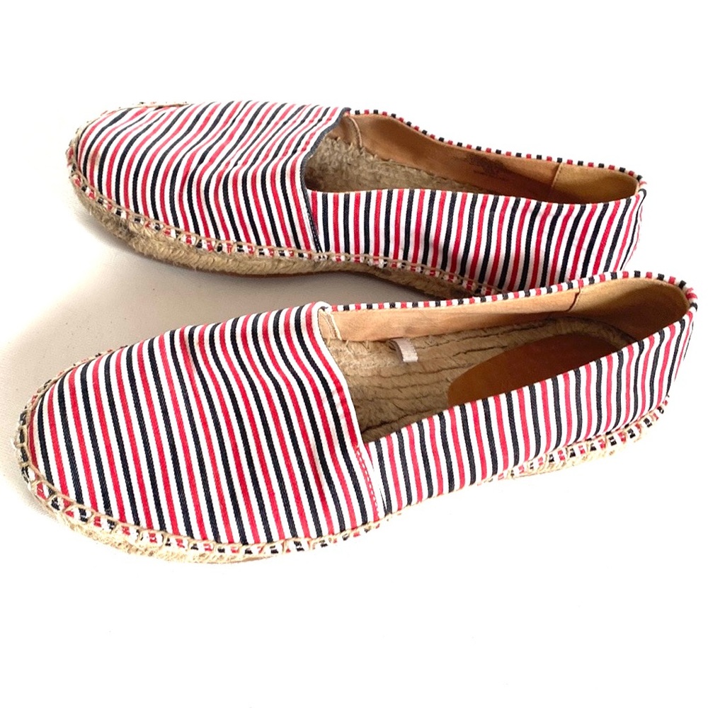 J.Crew Striped Espadrille Flats, Size‎ 8